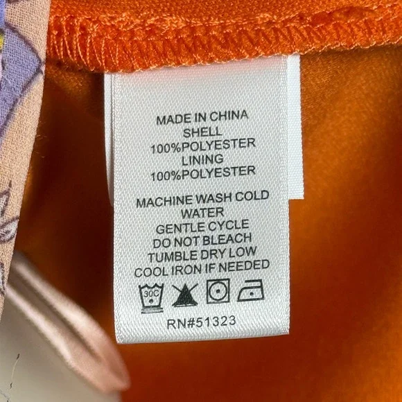 1. State Womens Halter Blouse M Orange Pink Paisley Lined Office Brunch Feminine - Picture 7 of 9